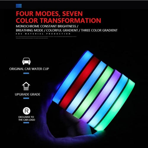 2PCS Rechargeable LED Car Cup Holder Coasters