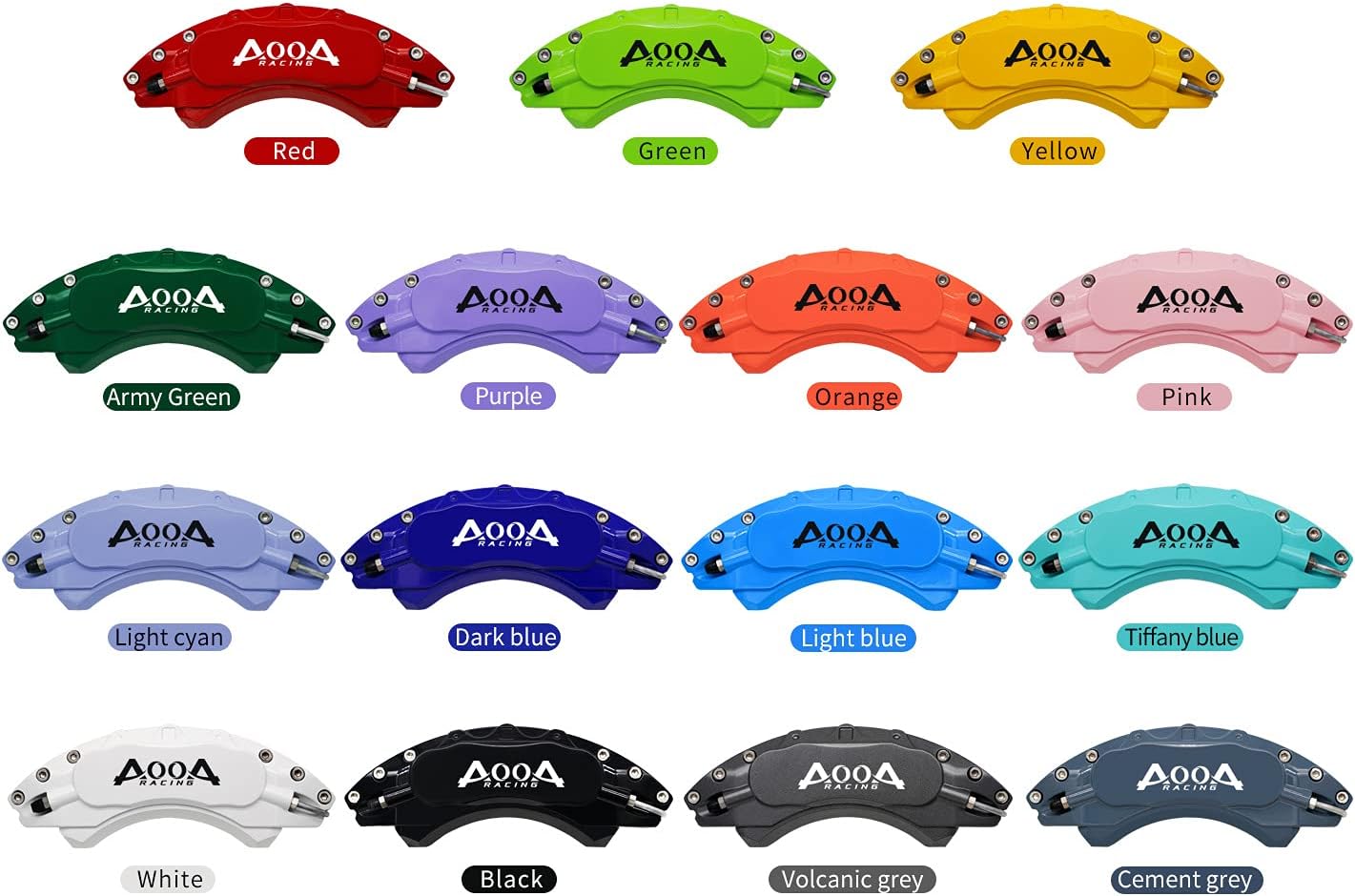 Car aluminum alloy special car special buckle screw fixed caliper cover (4PCS luxury upgrade version)